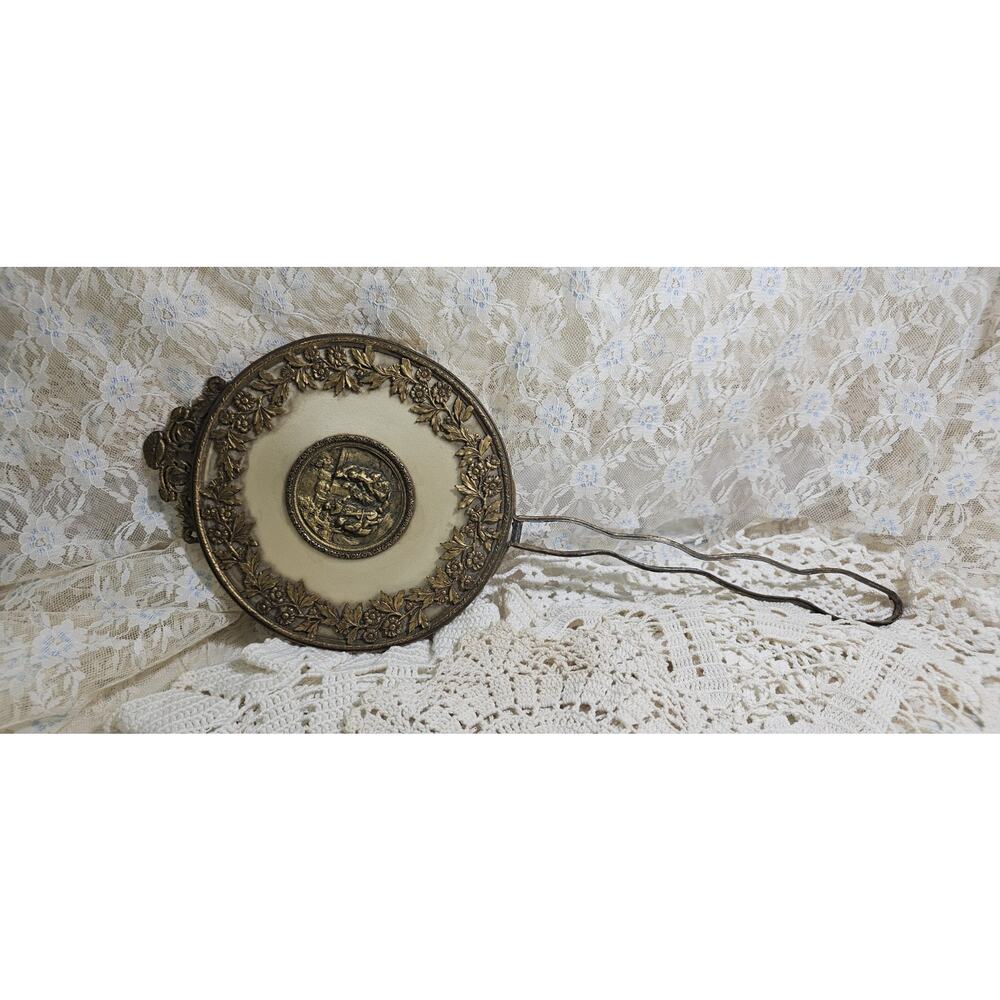 VINTAGE WOMAN VANITY VICTORIAN 14.2” Long Gorgeous HAND MIRROR